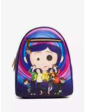 Load image into Gallery viewer, Coraline Mini Backpack Coraline Family Normal and Otherworld Loungefly
