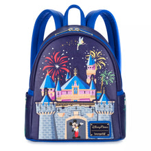 Load image into Gallery viewer, Disney Parks Mini Backpack Disneyland Castle Fireworks Loungefly
