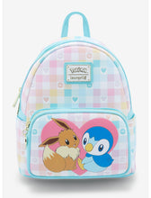 Load image into Gallery viewer, Pokemon Mini Backpack Eevee and Piplup Besties Loungefly
