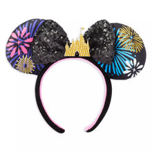 Load image into Gallery viewer, Disney Mini Backpack Ears Set Minnie Mouse The Main Attraction Fireworks &amp; Castle Finale Loungefly
