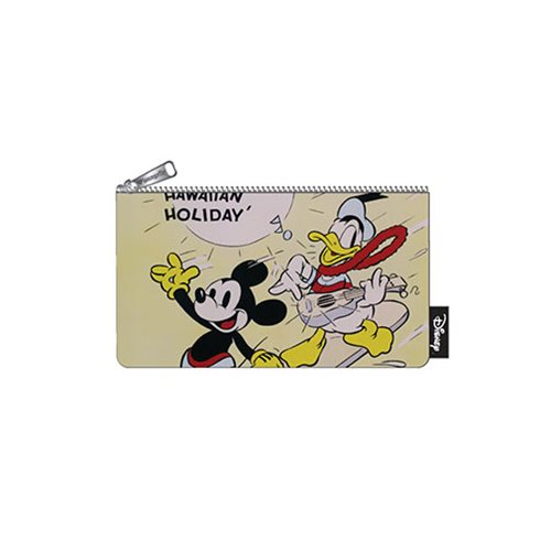 Disney Zipper Pouch Hawaiian Holiday Mickey Mouse and Donald Duck Loungefly