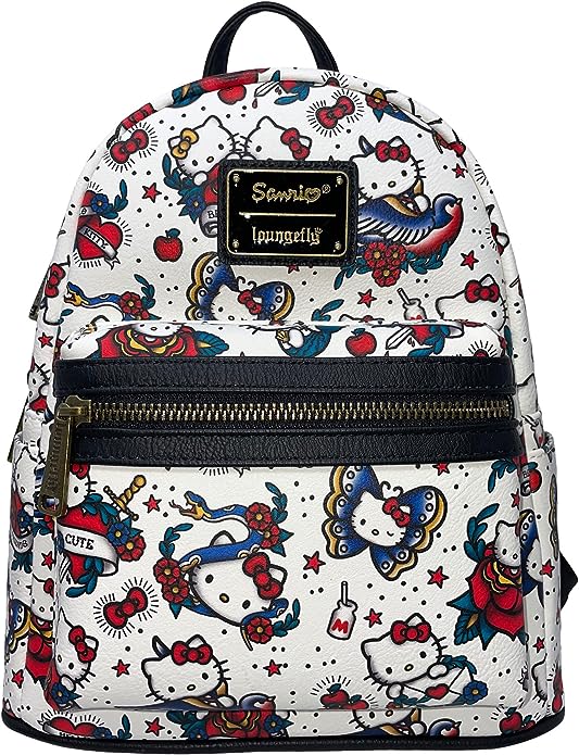 Sanrio Mini Backpack Hello Kitty Tattoo AOP Loungefly