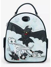 Load image into Gallery viewer, Dreamworks Mini Backpack How to Train your Dragon Toothless &amp; Light Fury Family
