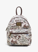 Load image into Gallery viewer, Harry Potter Mini Backpack Hogwarts Map AOP Loungefly
