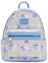 Load image into Gallery viewer, Disney Mini Backpack Lilo &amp; Stitch I Heart Stitch Rainbow Balloons Loungefly
