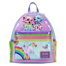 Load image into Gallery viewer, Lisa Frank Mini Backpack Holographic Color Block Loungefly
