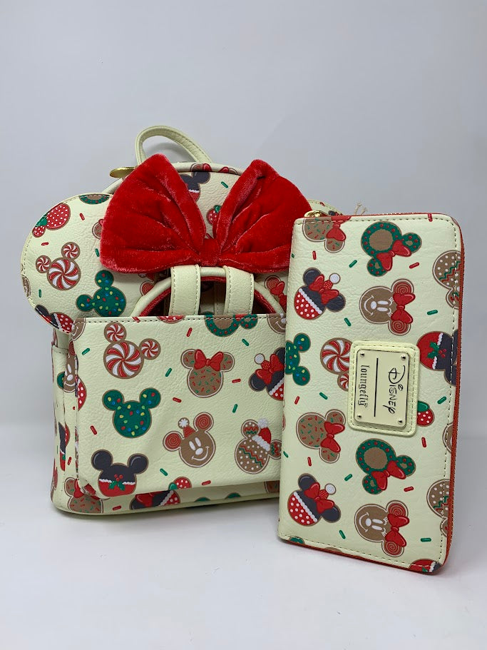 Disney Mini Backpack Wallet Ears Set Christmas Cookie AOP Loungefly