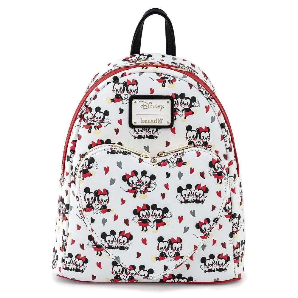 Disney Mini Backpack Mickey and Minnie Love Heart Loungefly