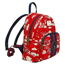 Load image into Gallery viewer, Disney Mini Backpack Mulan Mushu Clouds AOP Loungefly
