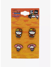 Load image into Gallery viewer, Naruto Shippuden X Sanrio Stud Earring Set Hello Kitty as Naruto and My Melody as Sakura Bioworld
