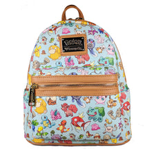 Load image into Gallery viewer, Pokemon Mini Backpack First Generation Favorites Teal AOP Loungefly
