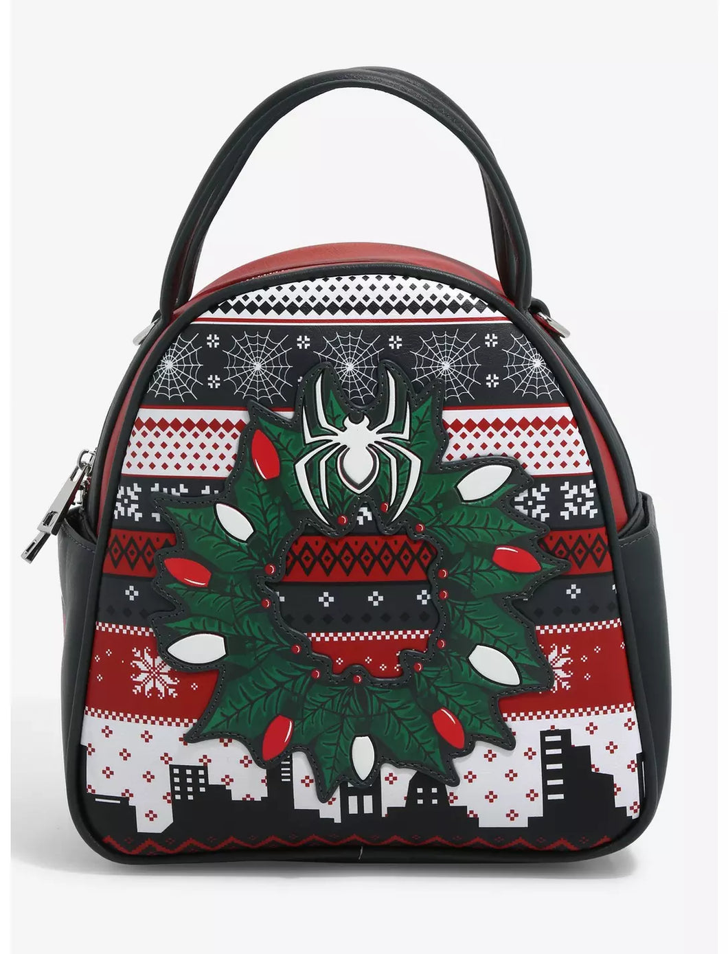 Marvel Convertible Mini Backpack to Crossbody Spider-Man Christmas Sweater GITD