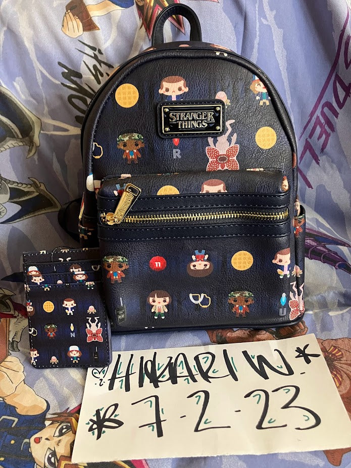 Stranger Things Mini Backpack and Cardholder Set Forest AOP Loungefly