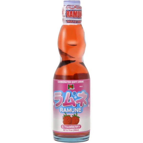 HANA Ramune Soda Strawberry 6.7oz New Japan Food Corp.