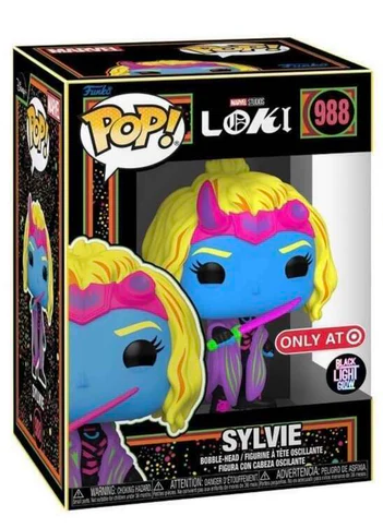 Marvel Figure Loki Sylvie Blacklight Bobble-Head Pop! 988 Funko