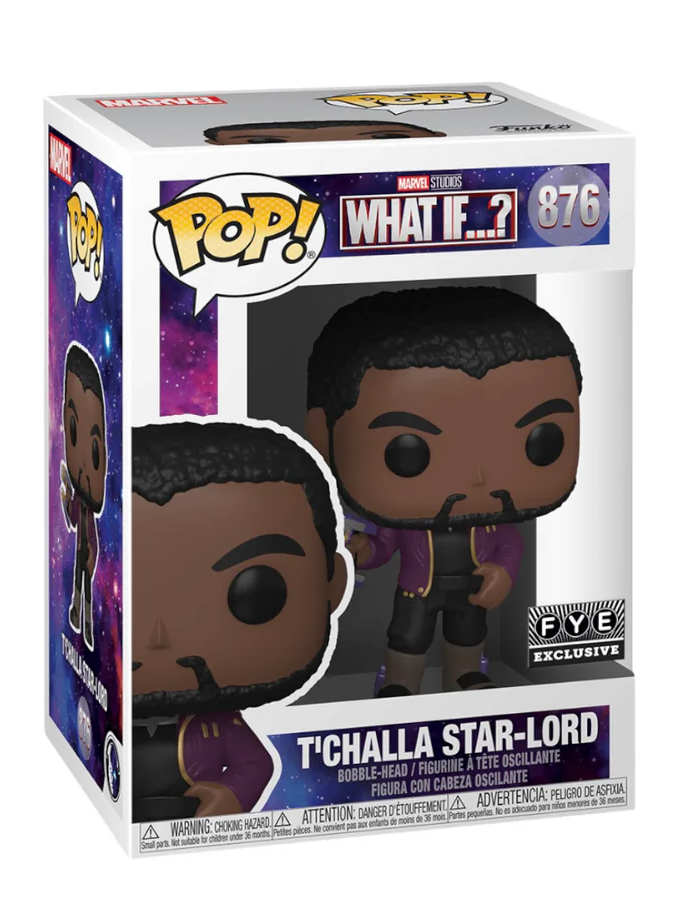 Marvel Figure What If...? T'Challa Star-Lord Unmasked Bobble-Head Pop! 876 Funko