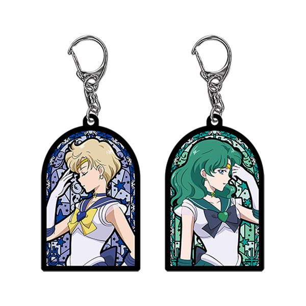 Sailor Moon Keychain Sailor Uranus & Sailor Neptune Stained Glass