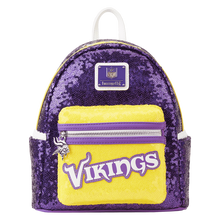 Load image into Gallery viewer, NFL Mini Backpack Minnesota Vikings Sequin Loungefly
