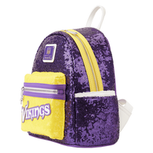 Load image into Gallery viewer, NFL Mini Backpack Minnesota Vikings Sequin Loungefly
