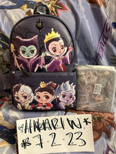 Load image into Gallery viewer, Disney Mini Backpack Wallet Set Chibi Villains Loungefly
