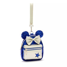 Load image into Gallery viewer, Disney Parks Mini Backpack Ears Wristlet Set Make A Wish Blue Sequin Loungefly
