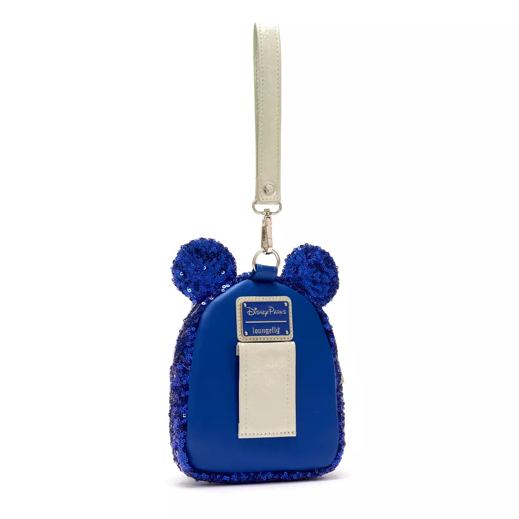 Loungefly Make A Wish Blue Sequins 2024 Backpack and Wristlet