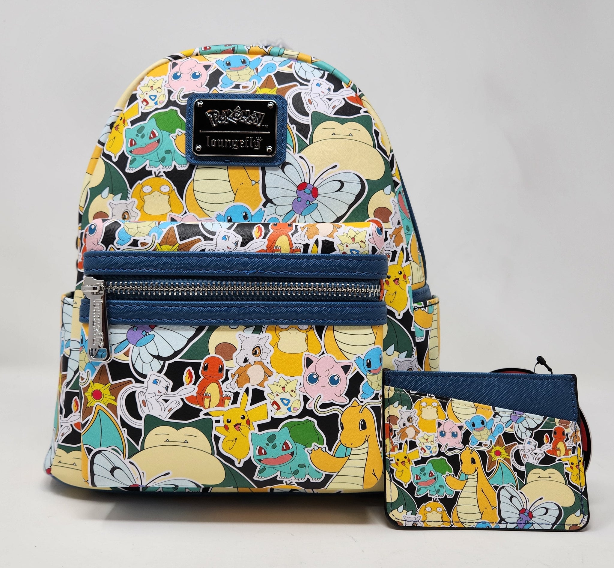 Loungefly X Pokemon PIKACHU AOP Mini Backpack in Blue/Yellow