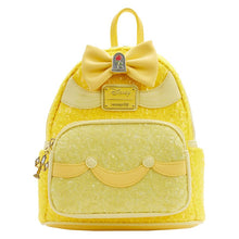 Load image into Gallery viewer, Disney Mini Backpack Wallet Set Belle Sequin Loungefly
