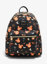 Load image into Gallery viewer, Disney Mini Backpack Mickey Mouse Pumpkin Halloween AOP Loungefly
