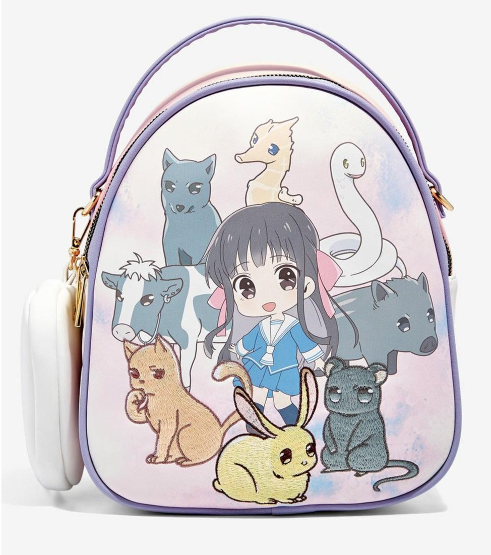 Fruits Basket Mini Backpack with Pouch Chibi Embroidered Bioworld