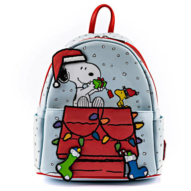 Peanuts Mini Backpack Christmas Snoopy And Woodstock Glow In The Dark Loungefly
