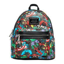 Load image into Gallery viewer, Marvel Mini Backpack AOP Avengers Loungefly
