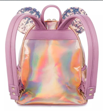 Load image into Gallery viewer, Disney Mini Backpack Minnie Mouse Pink Iridescent Sequin Loungefly
