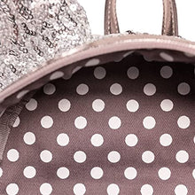 Load image into Gallery viewer, Disney Mini Backpack Minnie Mouse Silver Sequin Loungefly
