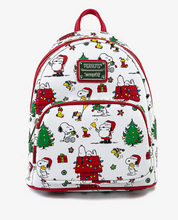 Load image into Gallery viewer, Peanuts Mini Backpack Snoopy &amp; Woodstock Holiday Loungefly
