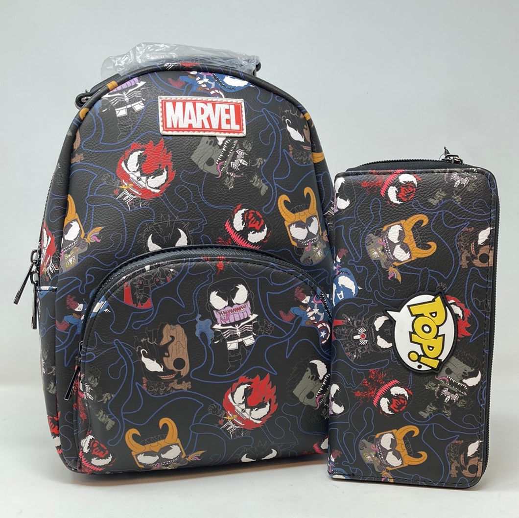 Marvel Mini Backpack Wallet Set Venomized AOP Funko