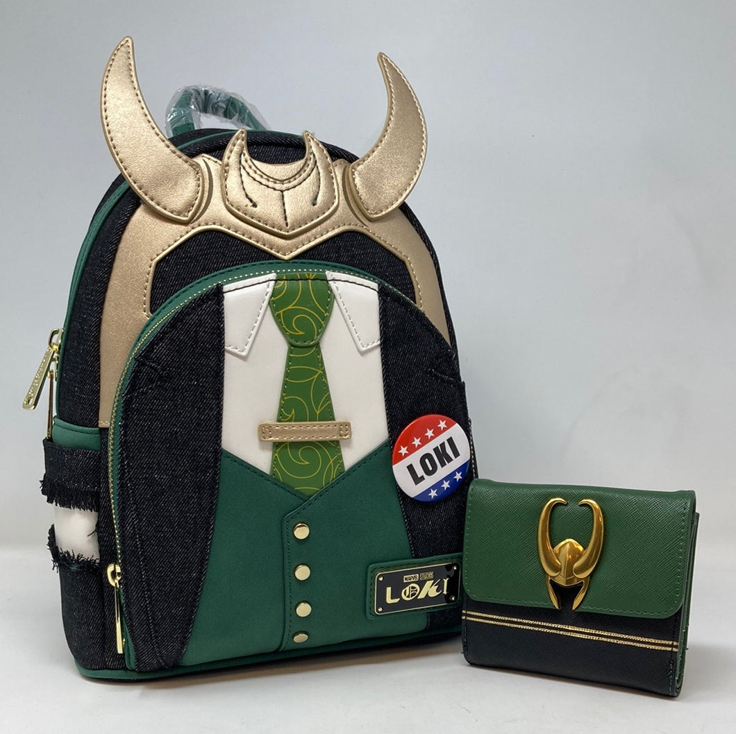 Marvel Mini Backpack and Wallet Set President Loki Cosplay Loungefly NYCC Exclusive Rare