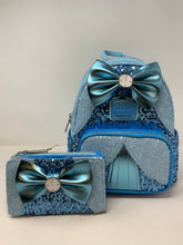 Load image into Gallery viewer, Disney Mini Backpack Wallet Set Cinderella Sequin Loungefly
