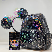 Load image into Gallery viewer, Disney Mini Backpack Wallet Minnie Mouse Ears Set Nightmare Before Christmas Holographic Loungefly
