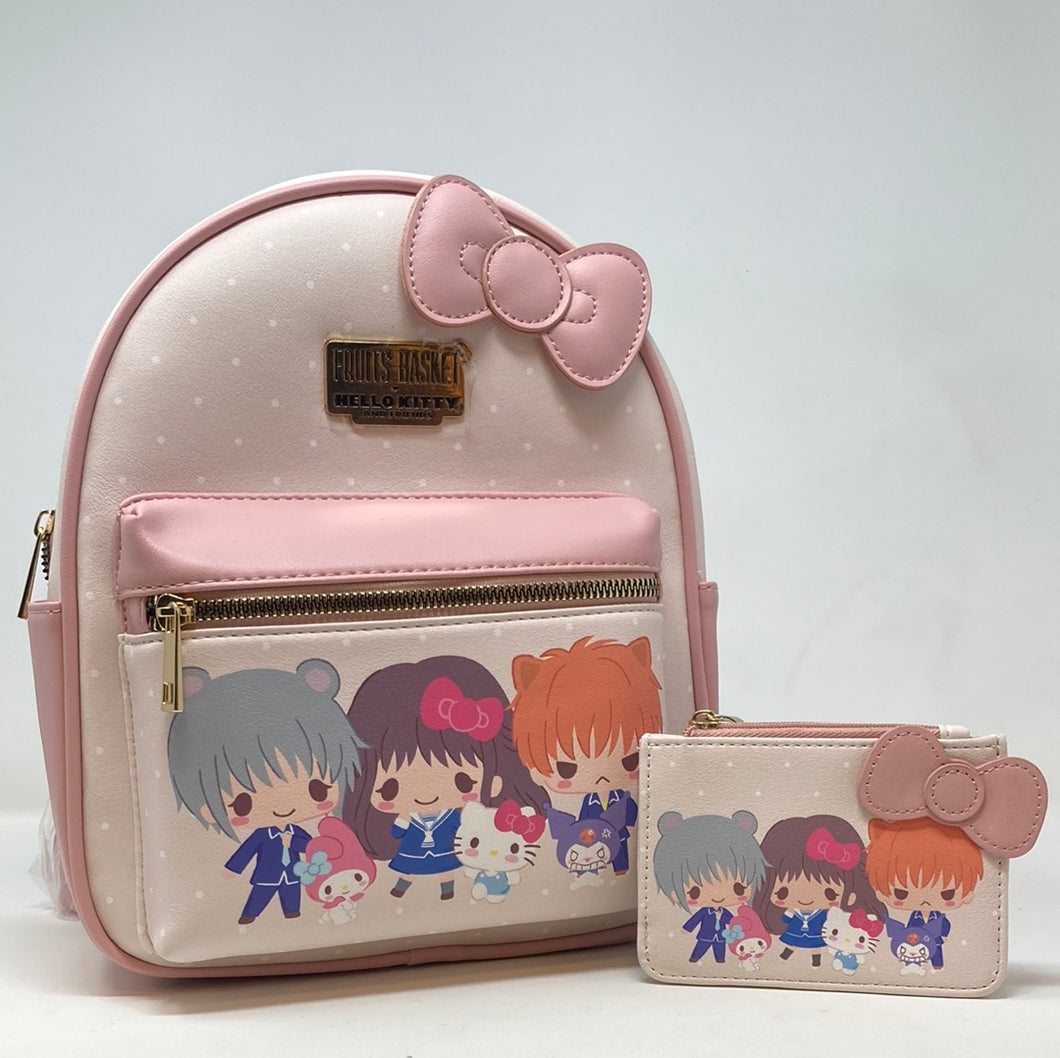 Fruits Basket x Hello Kitty and Friends Mini Backpack and Cardholder Set Chibi Characters Bioworld