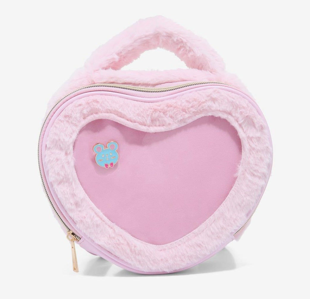 Ita Mini Backpack Pink Fuzzy Heart Bioworld