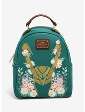 Load image into Gallery viewer, Marvel Mini Backpack Loki Embroidered Floral Loungefly
