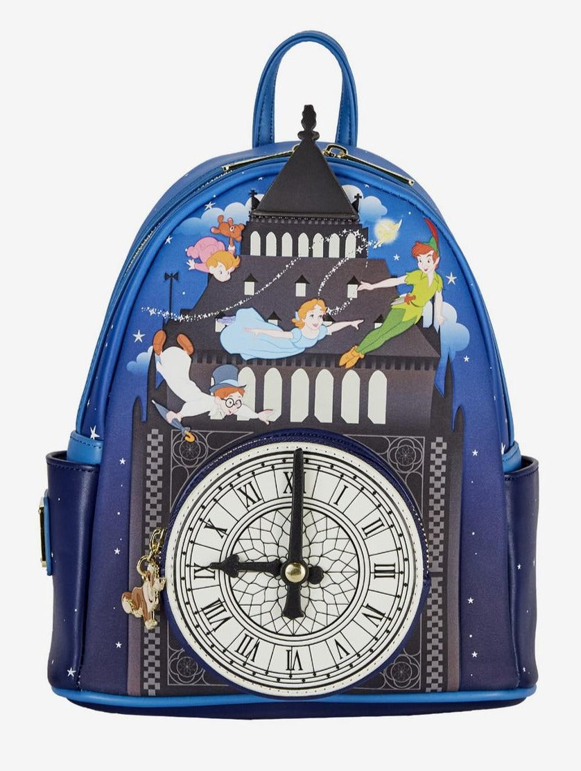 Disney Mini Backpack Peter Pan Clock Glow in the Dark Loungefly