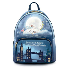 Load image into Gallery viewer, Disney Mini Backpack Wallet Set Peter Pan Glow in the Dark Stars Loungefly
