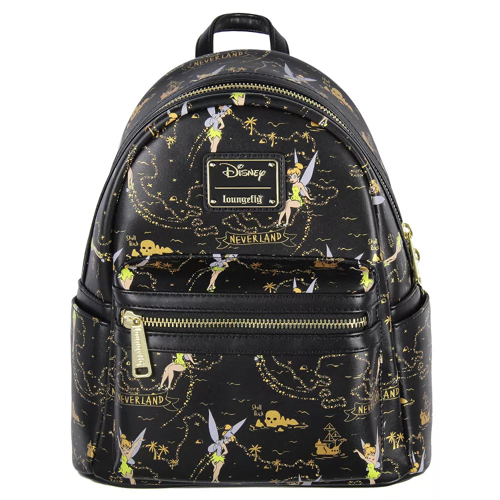 Disney Mini Backpack Tinkerbell Gold Neverland Map AOP Loungefly