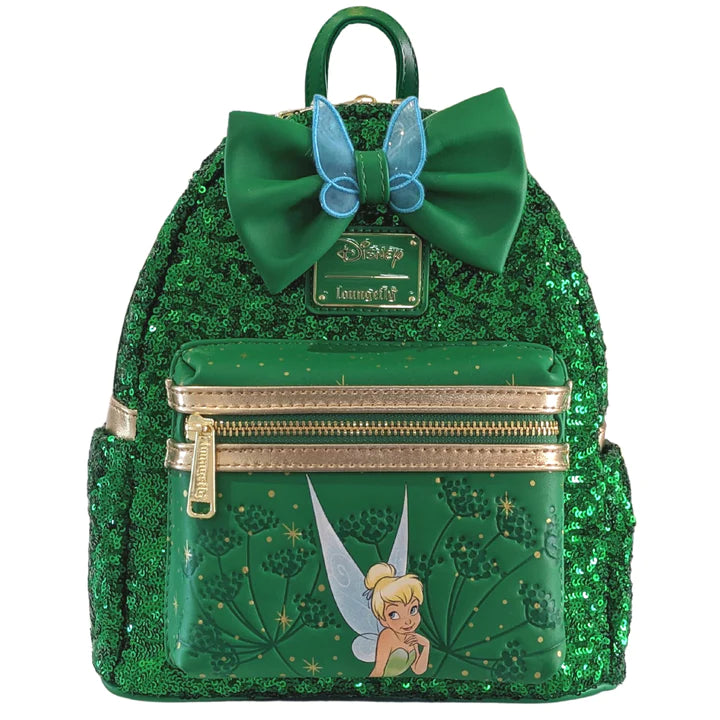 Disney Mini Backpack Tinkerbell Emerald Green Sequin Loungefly