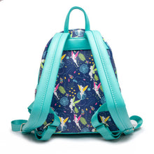 Load image into Gallery viewer, Disney Mini Backpack Tinkerbell AOP Teal Glow in the Dark Loungefly
