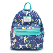 Load image into Gallery viewer, Disney Mini Backpack Tinkerbell AOP Teal Glow in the Dark Loungefly
